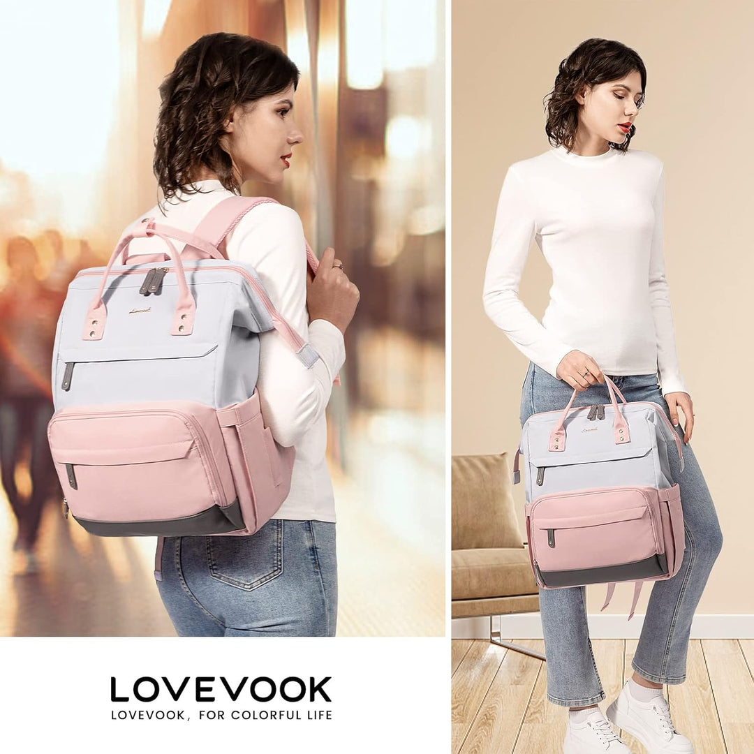 LOVEVOOK Rucksack Damen Gross Laptop Rucksäcke mit Laptopfach 17.3 Zoll Schulrucksack Mädchen Teenag