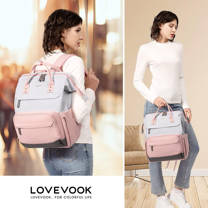 LOVEVOOK Rucksack Damen Gross Laptop Rucksäcke mit Laptopfach 17.3 Zoll Schulrucksack Mädchen Teenag