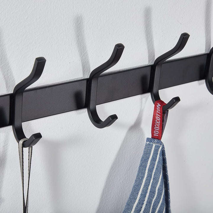 MEIJO Garderobenhaken Edelstahl, Hakenleiste Kleiderhaken Wand mit 6 Haken, Garderobe Garderobenleis