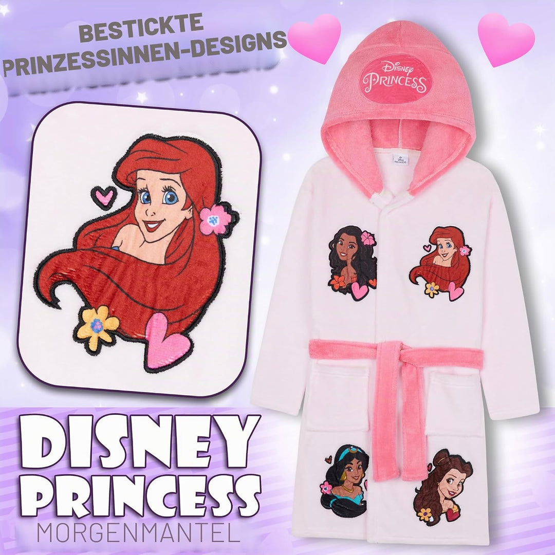 Get Trend Bademantel Mädchen, Flauschig mit Prints von Stitch und Angel, Barbie, Disney Prinzessinne