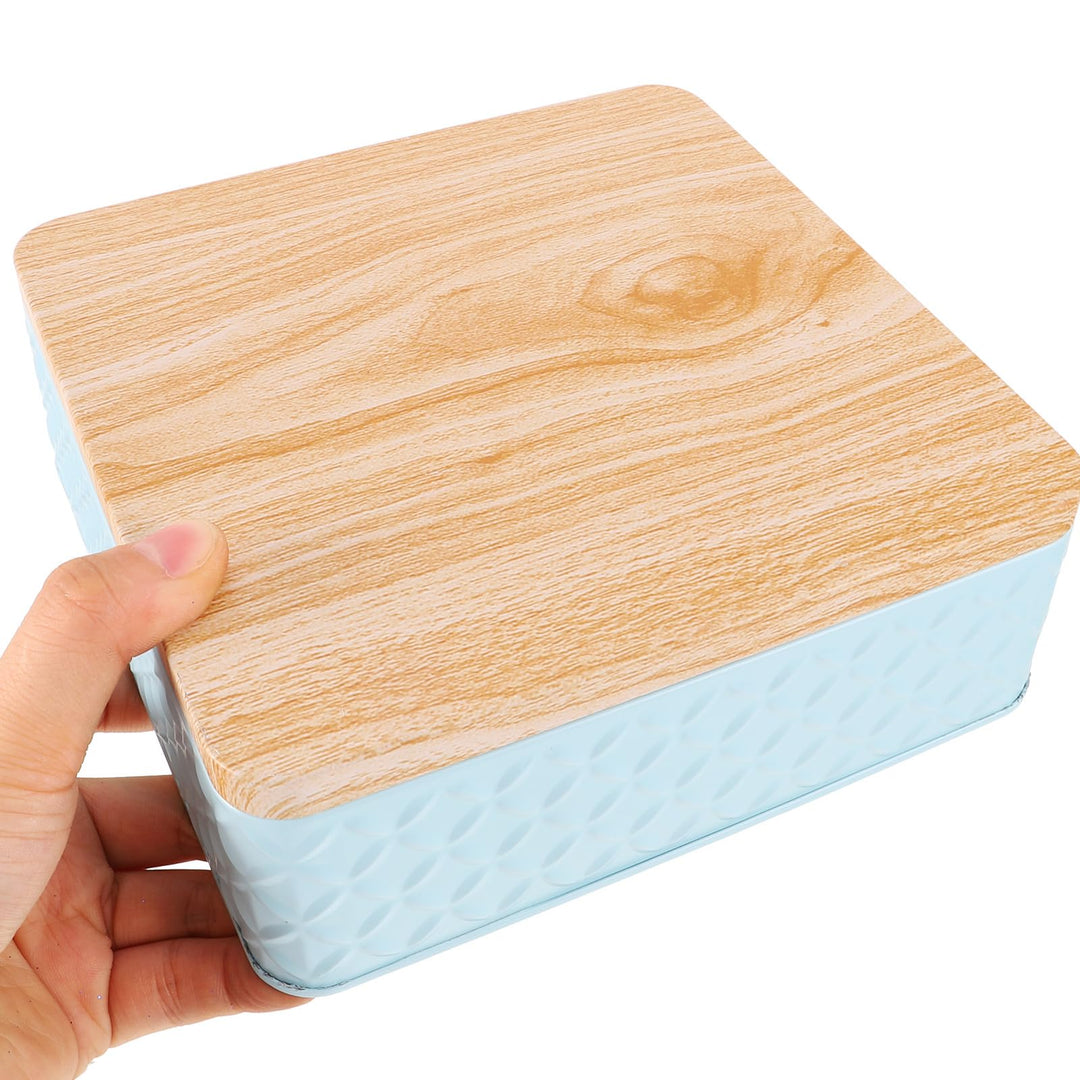 Healvian Keksdose Eckig Weissblech 6.00Cm Hoch Metall Gebäckdose Mit Deckel Für Snacks Süssigkeiten