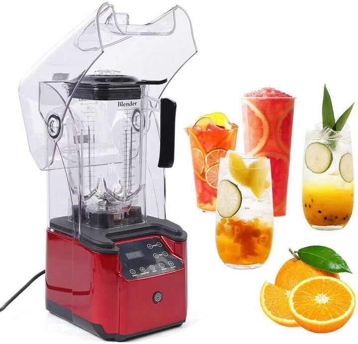 Standmixer 2200W – Leiser Smoothie Maker mit Schallschutzhaube, 2,2L Behälter, 6 Klingen, Touchscree