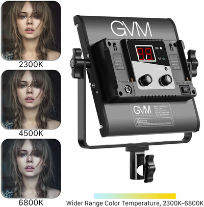 GVM LED Videoleuchte mit Stativ, APP-Steuerung 480 LED Studiolicht 13000Lux/0,5m 2300K-6800K Studio