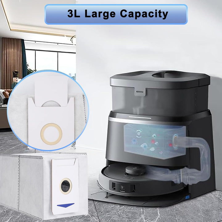 12 Stück Staubbeutel Zubehör für Ecovacs Deebot T30 Omni/ T30 Pro Omni Saugroboter, 3L Grosser Kapaz