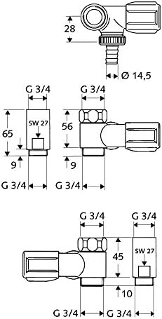 SCHELL 033240699 NA-Ventil / Nebenanschlussventil COMFORT, verchromt , WAS-Ventil für Wandbatterie,