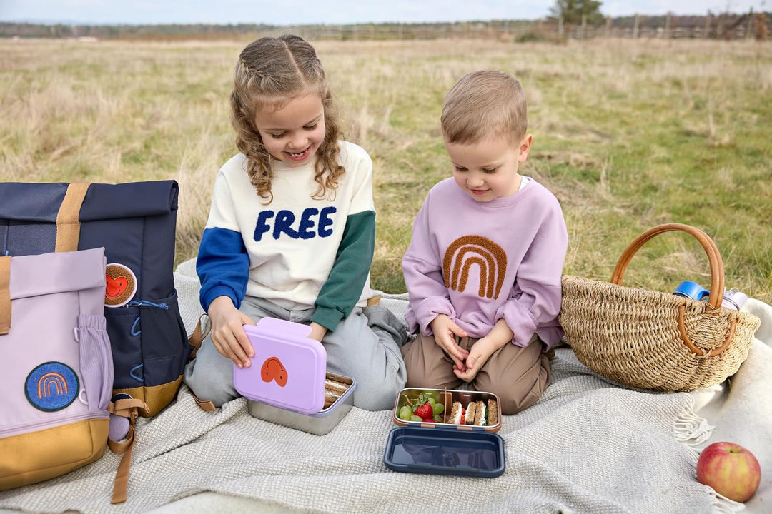 LÄSSIG Kinder Brotdose Edelstahl Lunchbox Frühstücksbox Nachhaltig Kindergarten Schule/Lunchbox Stai