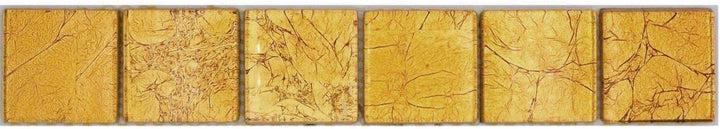 Fliesen Bordüre MosaikMosaikfliese Glasmosaik Gold Struktur Küchenrückwand Duschwand | 10 Mosaikbord