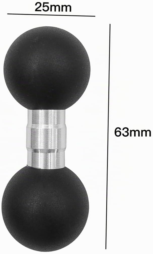 Ball Adapter Doppelkugelarm 1 Zoll Doppelkugelkopf Kompatibel mit RAM Dual Ball Socket Arms GPS-Halt