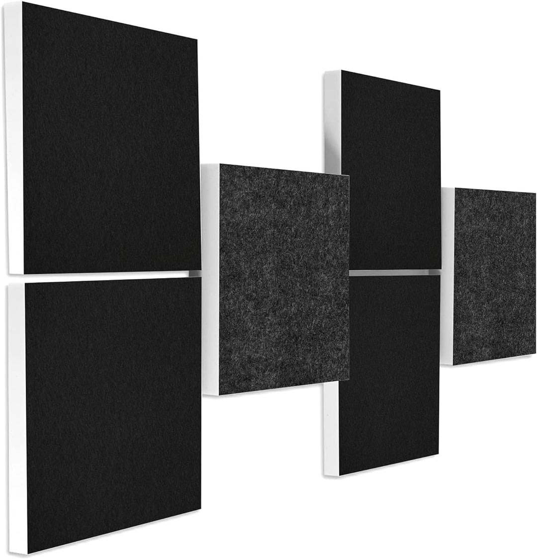 platino24 Schallabsorber 3D Set Colore aus Basotect G+ mit Akustikfilz, 6 Absorberelemente Quadrat 2