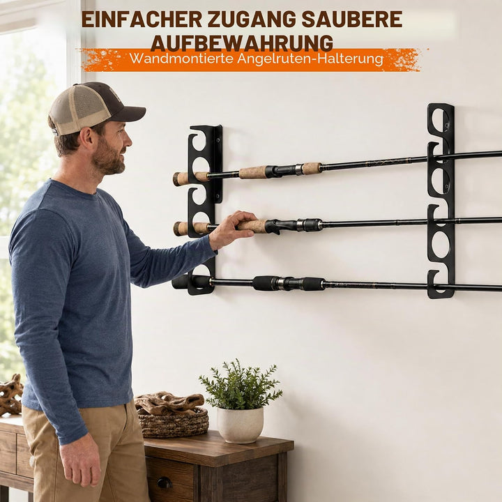 WIPHANY Angelruten-Regale, Wand- oder Decken-Angelrutenhalter, Aufbewahrungshaken, hält bis zu 12 An