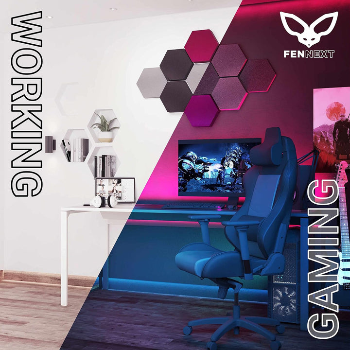 FENNEXT ® Velvet Schallabsorber Wand - Dekorative Hexagon Akustikpaneele für Gaming, YouTube Studio,