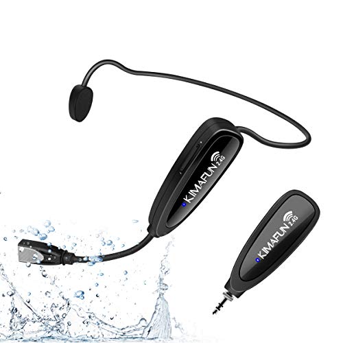 Drahtloses Fitness-Mikrofon-Headset, KIMAFUN Schweissfestes Wasserdichtes Headset-Mikrofon mit Wiede