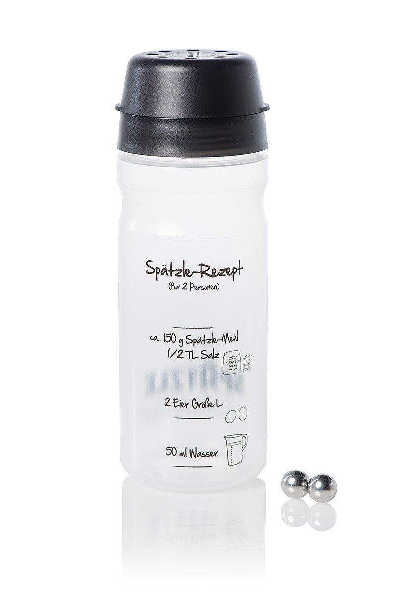 Spätzle-Shaker (ANTHRAZIT für 2 Portionen selbstgemachte Spätzle (675ml) Spätzlepresse und Mixer in