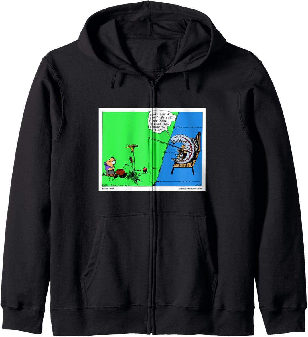 Fischfischen für Menschen Lustiges Fischer-Neuheitsgeschenk Kapuzenjacke