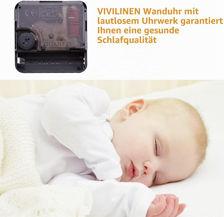 ACCSHINE MDF Holz Wanduhr Ohne TickgeräUsche Lautlos Modern 30cm Quarz Gross Batterie Betriebene Wan