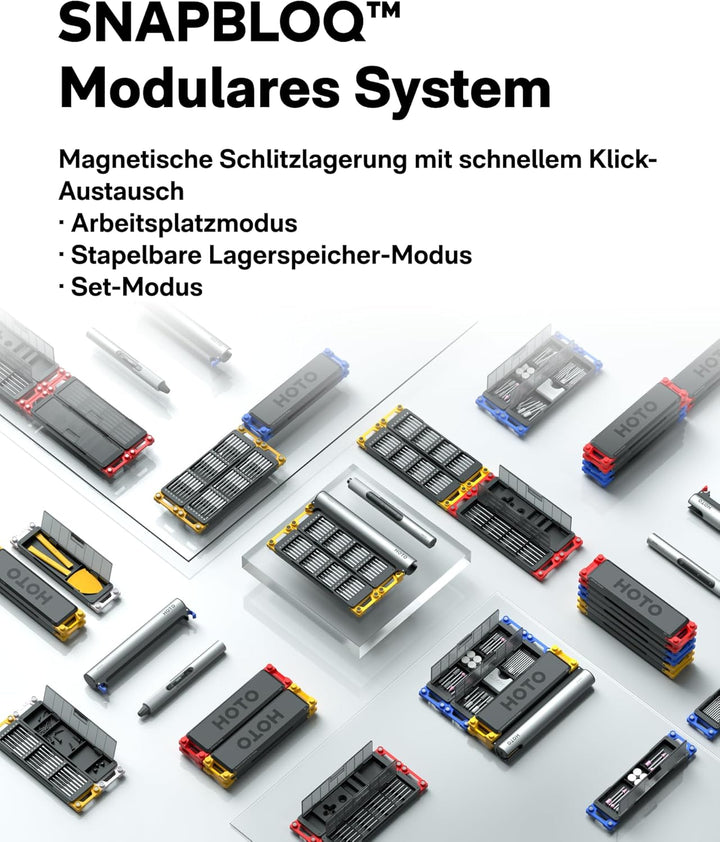 HOTO SNAPBLOQ™ S-A01 Mini Elektro Schraubendreher Set, Magnetische Präzisions-Schraubendreher Kit, 3