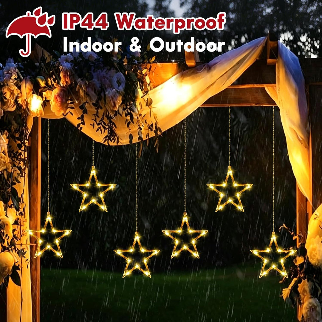 Ulinek Fensterdeko 3 Sterne mit Batteriebetrieb 30 LEDs [1M+0.6M] Sterne Weihnachtsdeko Fenster mit