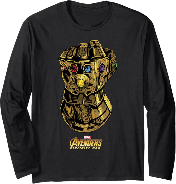 Marvel Avengers Infinity War Gauntlet Gems Langarmshirt