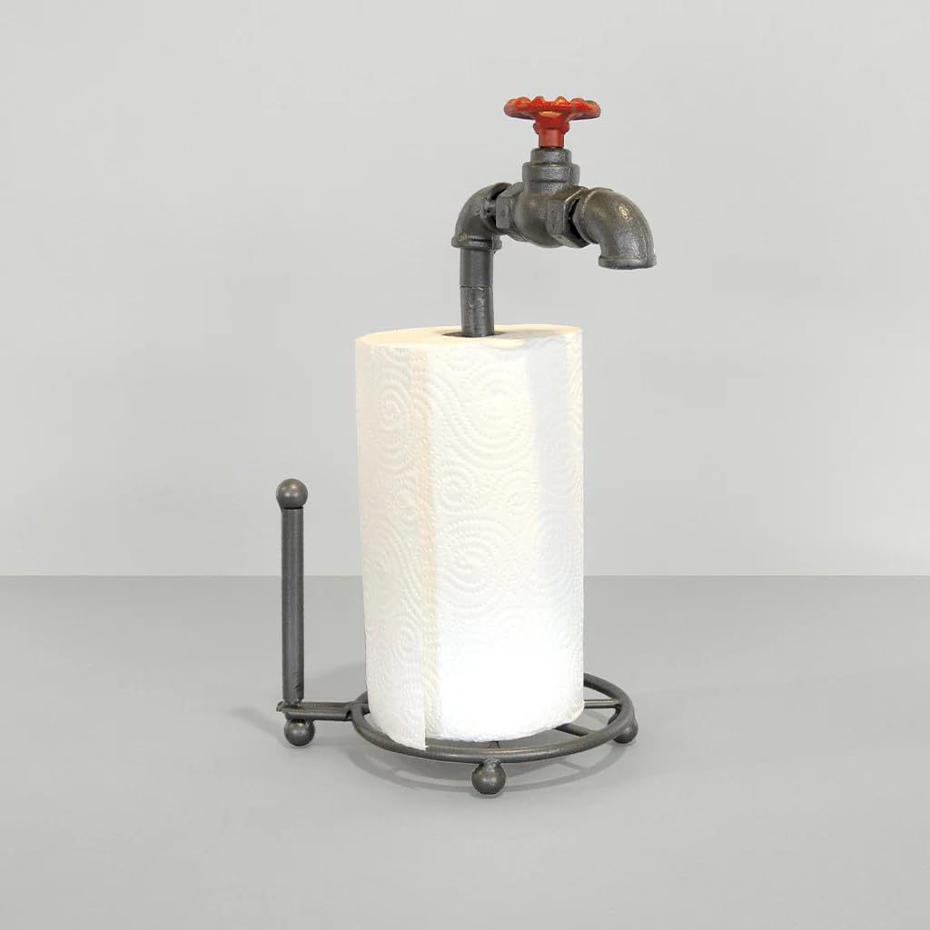balvi Küchenpapierhalter Pipeline in Form eines Wasserhahns Industriedesign Eisen 39 x 22,5 x 18,5 c