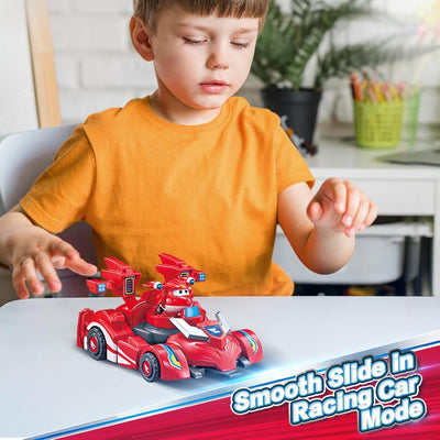 Super Wings EU770351 - Super Robot Suit Jett, ca. 18 cm grosse verwandelbare Spiel-Figur, 2-in-1 Rob