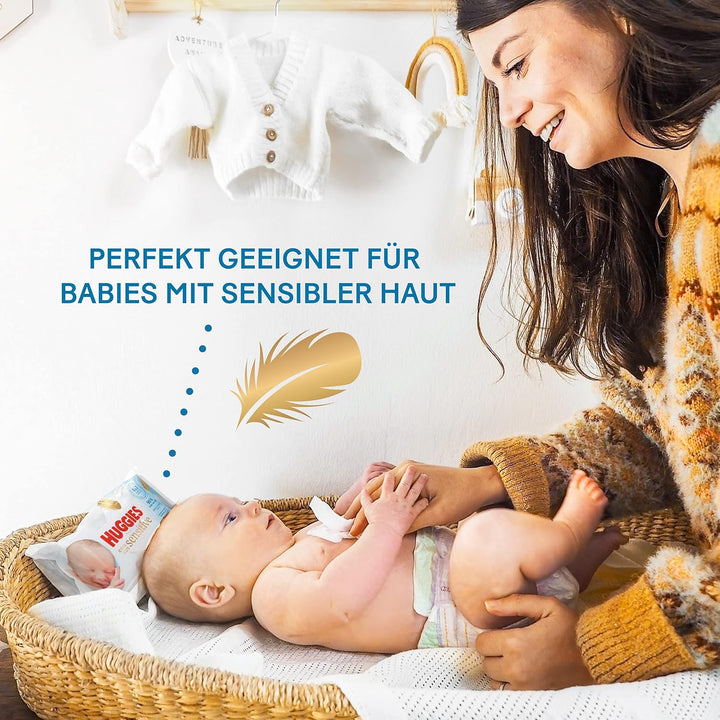 Huggies Pure Extra Care Sensitive Baby-Feuchttücher, Für den ganzen Körper, 99% reines Wasser, Parfü