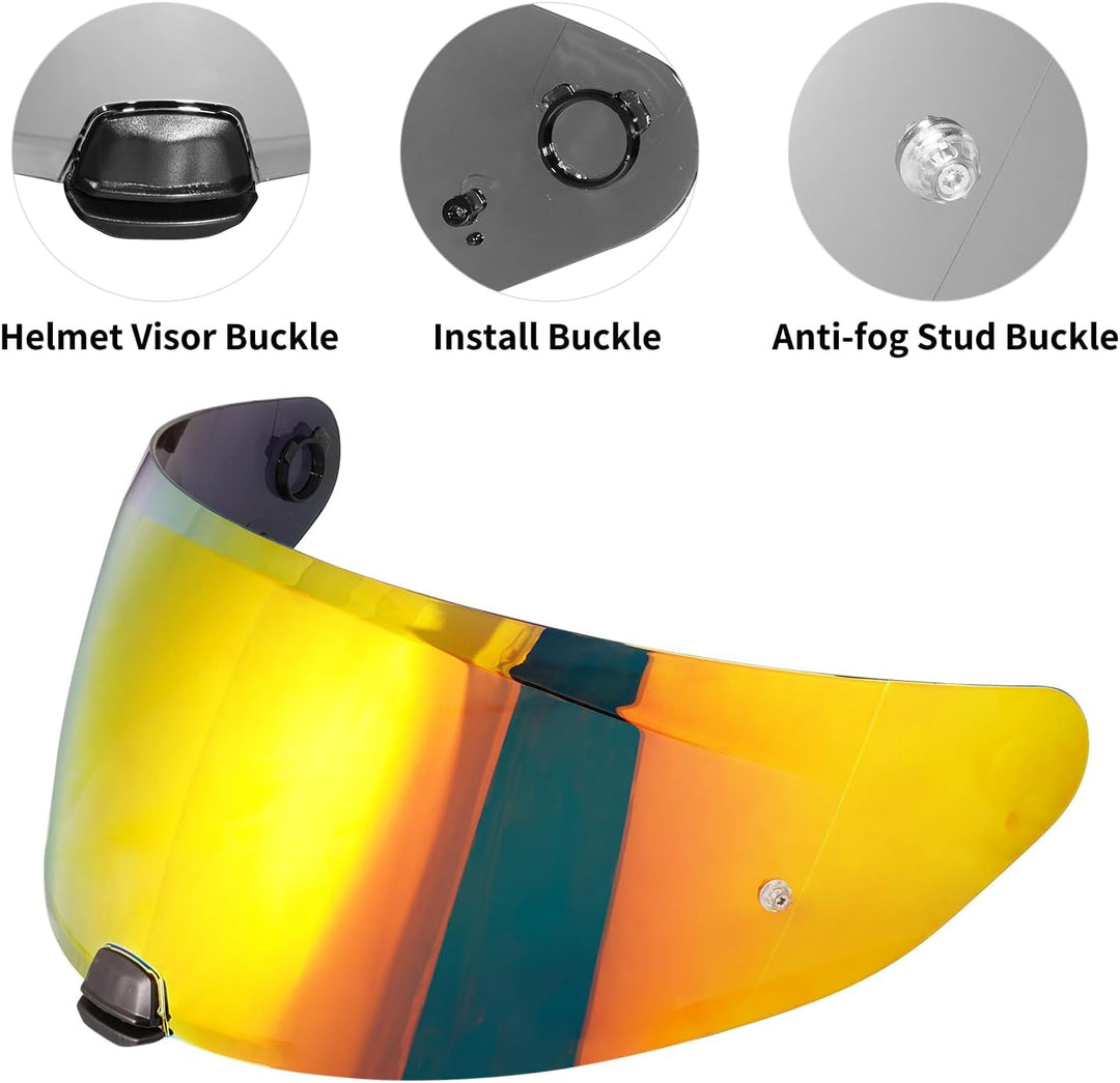 Visier Helm für Hjc i70 i10 HJ-31,Motorradhelm Visier,Motorrad Windschutz Helm Objektiv Visier,Vollg