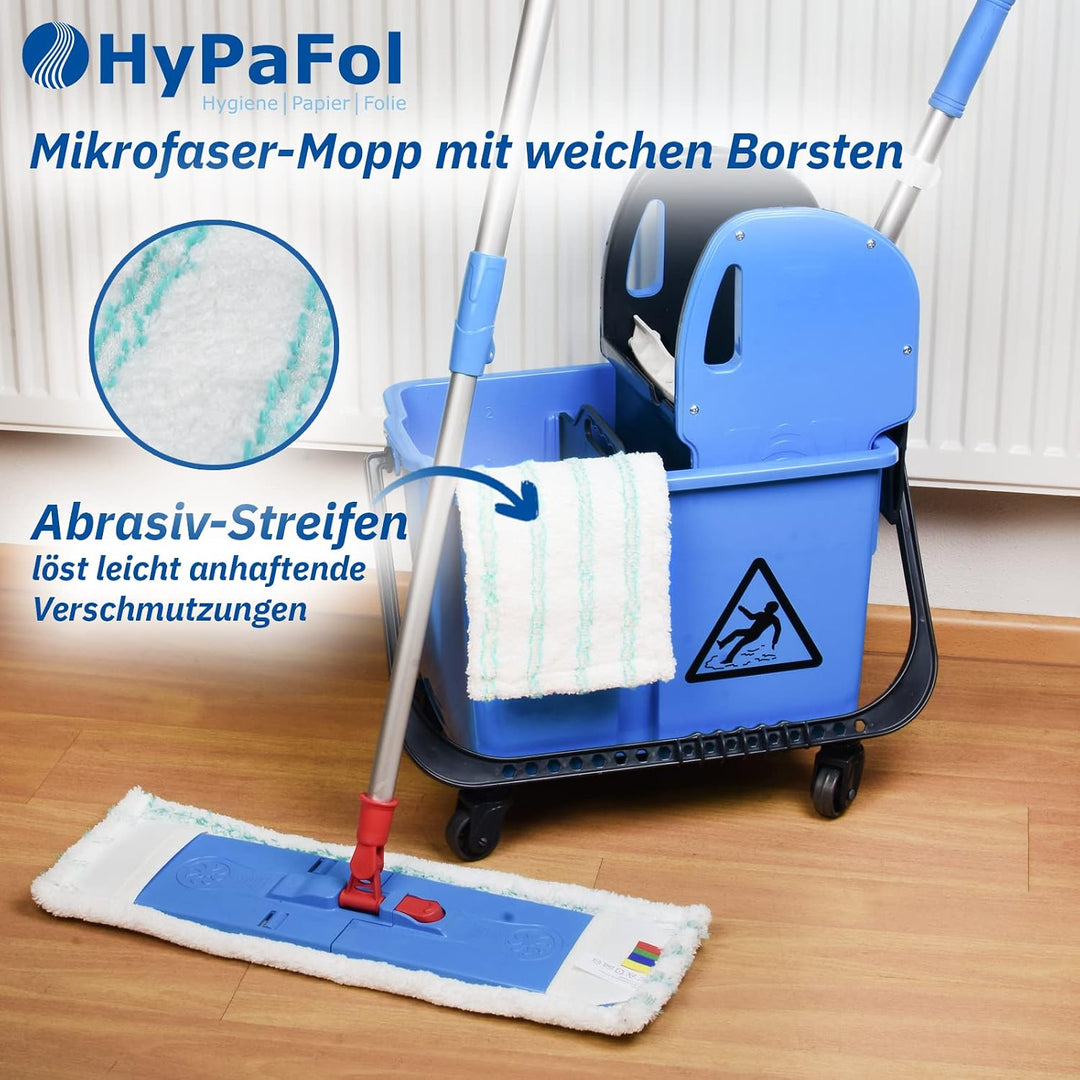 Profi Wischbezug aus Mikrofaser mit Borsten | für alle Bodenarten und Bodenwischer | Ersatzbezug zur