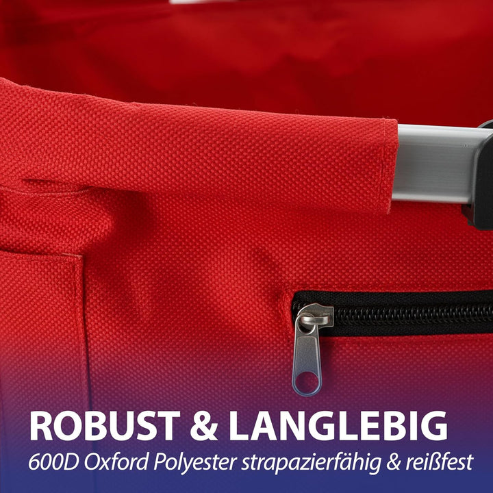 Cepewa Einkaufskorb faltbar | Aluminium Polyester 600D 42x40x28cm | Picknickkorb Tragekorb Shopper m