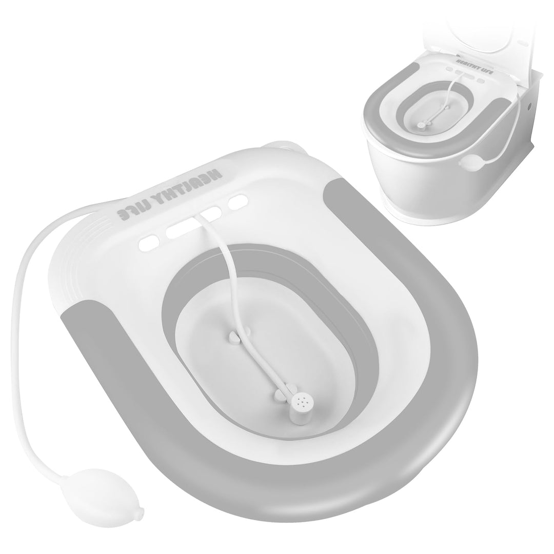 TNOMSNO Sitzbad für Toilette, Bidet Einsatz für Toilette mit Spülung, Faltbares Sitzbadewanne Erwach