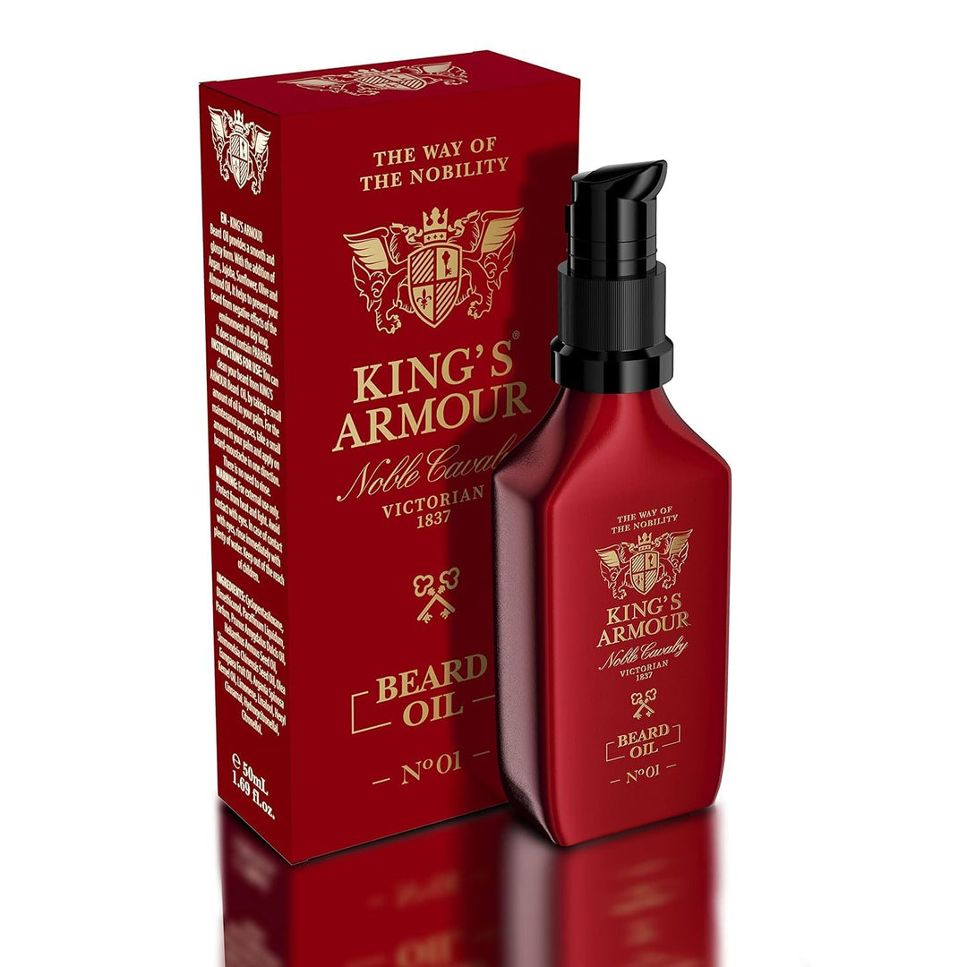 King’s Armour Bartöl (50 ml) – macht weich, stärkt, lässt den Bart wachsen und pflegt ihn – Einzigar