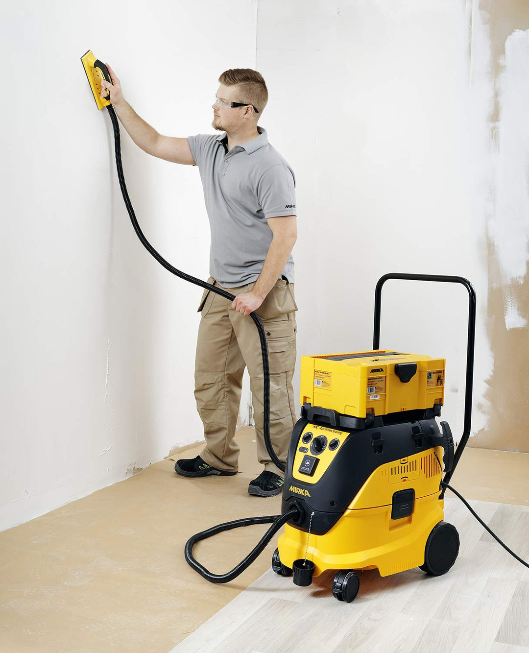 Mirka Handy Handschleifer Starter-Kit I Schleifklotz-Set mit Absaugung inkl 4m Absaugschlauch und 5