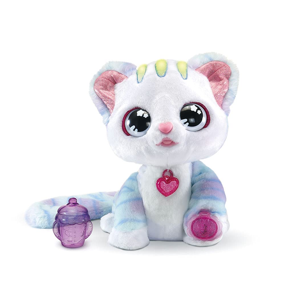 VTech - Ruby, Mon Chat Magische Pailletten, interaktives Plüschtier – Würfel 3 Jahre – Version FR