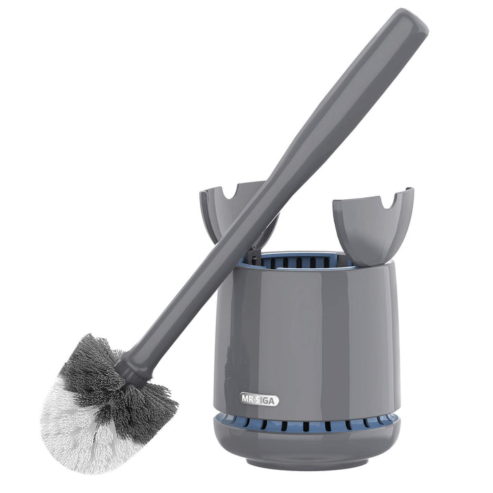 MR.SIGA Toilettenbürste WC Bürste und Halter mit schnell trocken Behälter und festem Griff, Premium