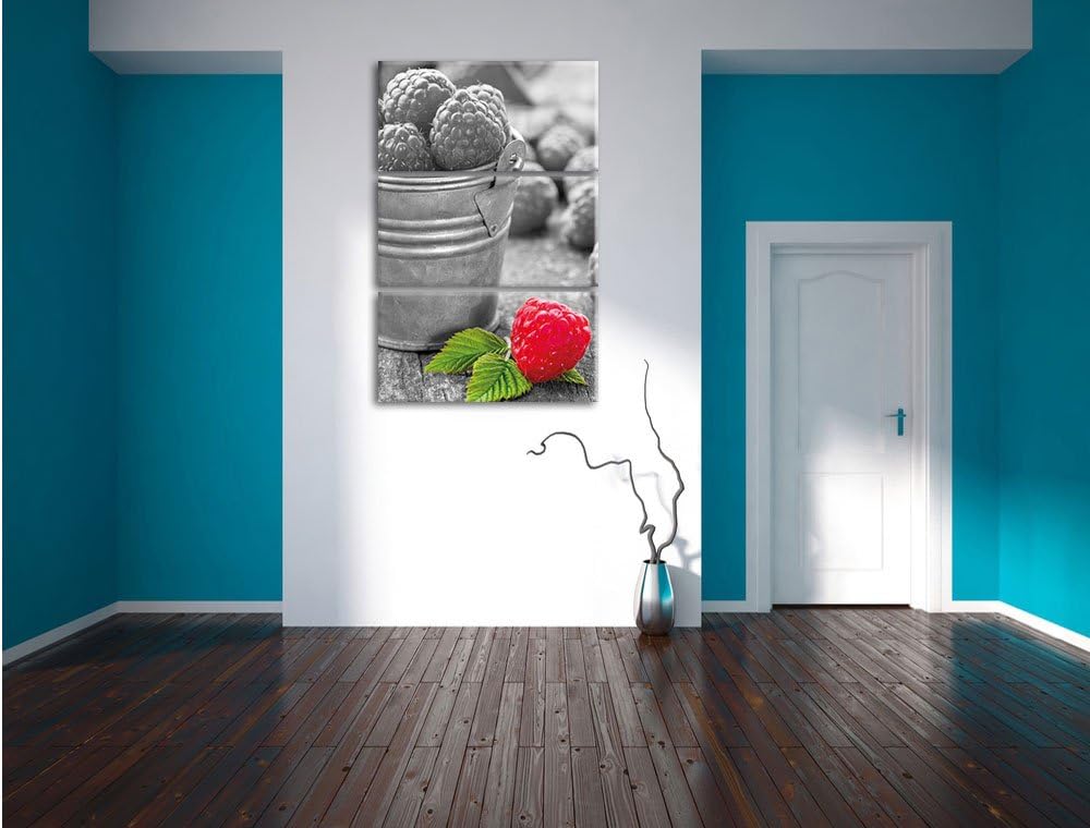 Pixxprint Früchte Eimer Obst Fruit Food als Leinwandbild | Grösse: 3 Teilig (120x80) | Wandbild| Kun