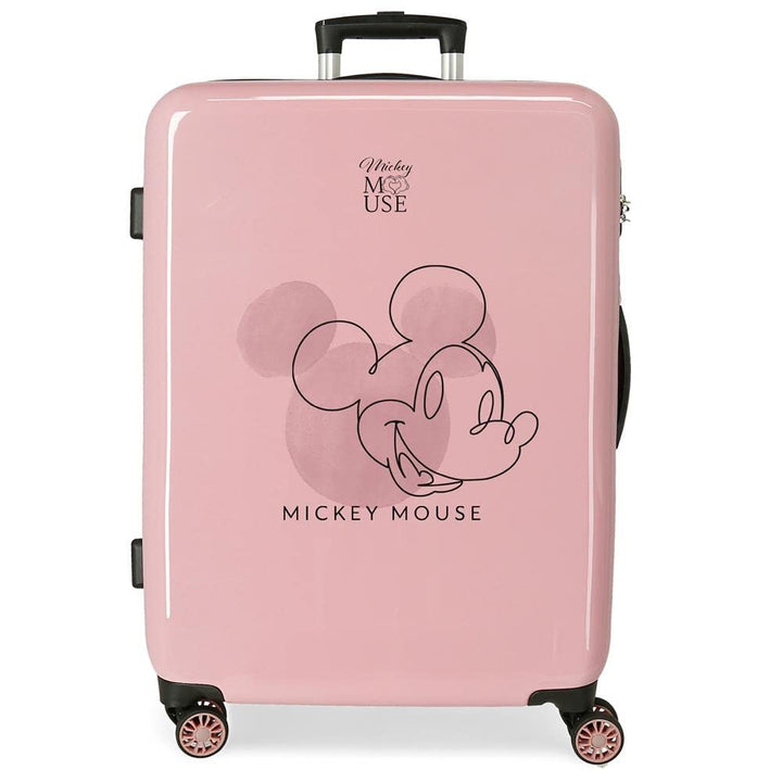 Disney Mickey Outline Koffer, mittelgross, Rosa, 48 x 68 x 26 cm, starr, ABS-Verschluss, integriert,