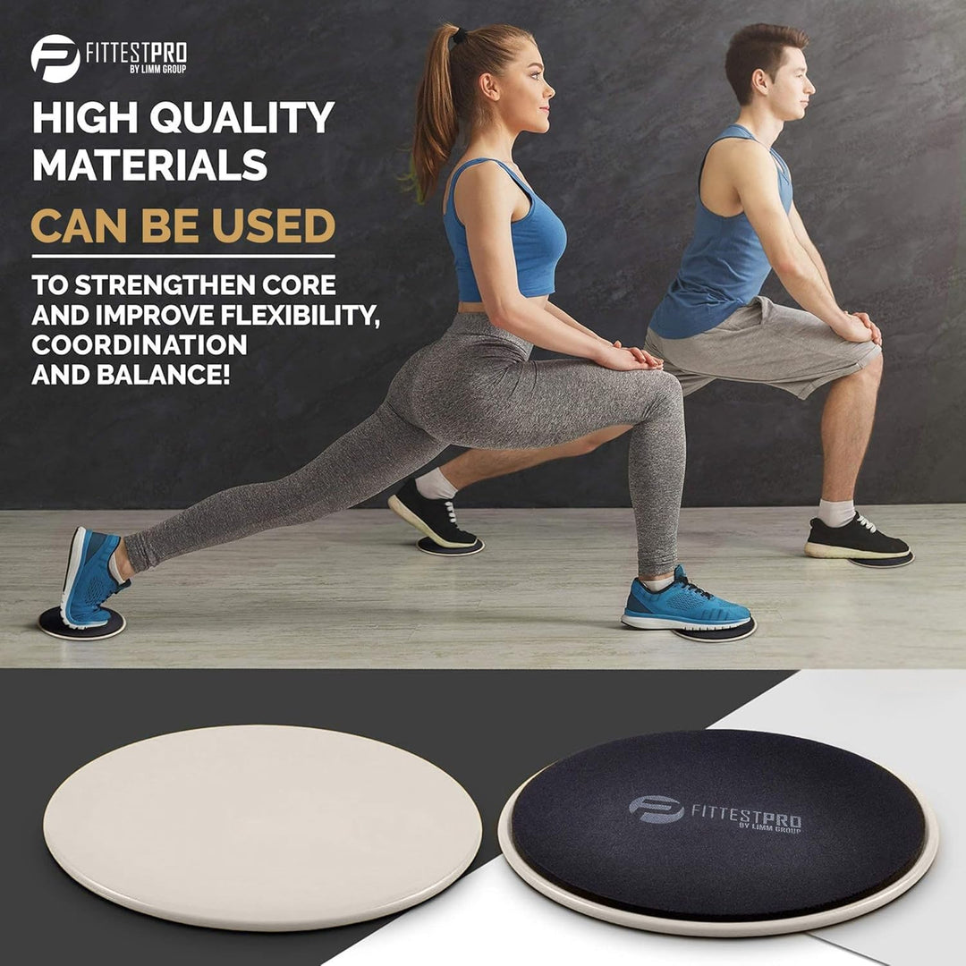 Limm Core Sliders for Working Out - Exercise Sliders Fitness, Stability, Ab, Legs &amp; Full Body (Set o
