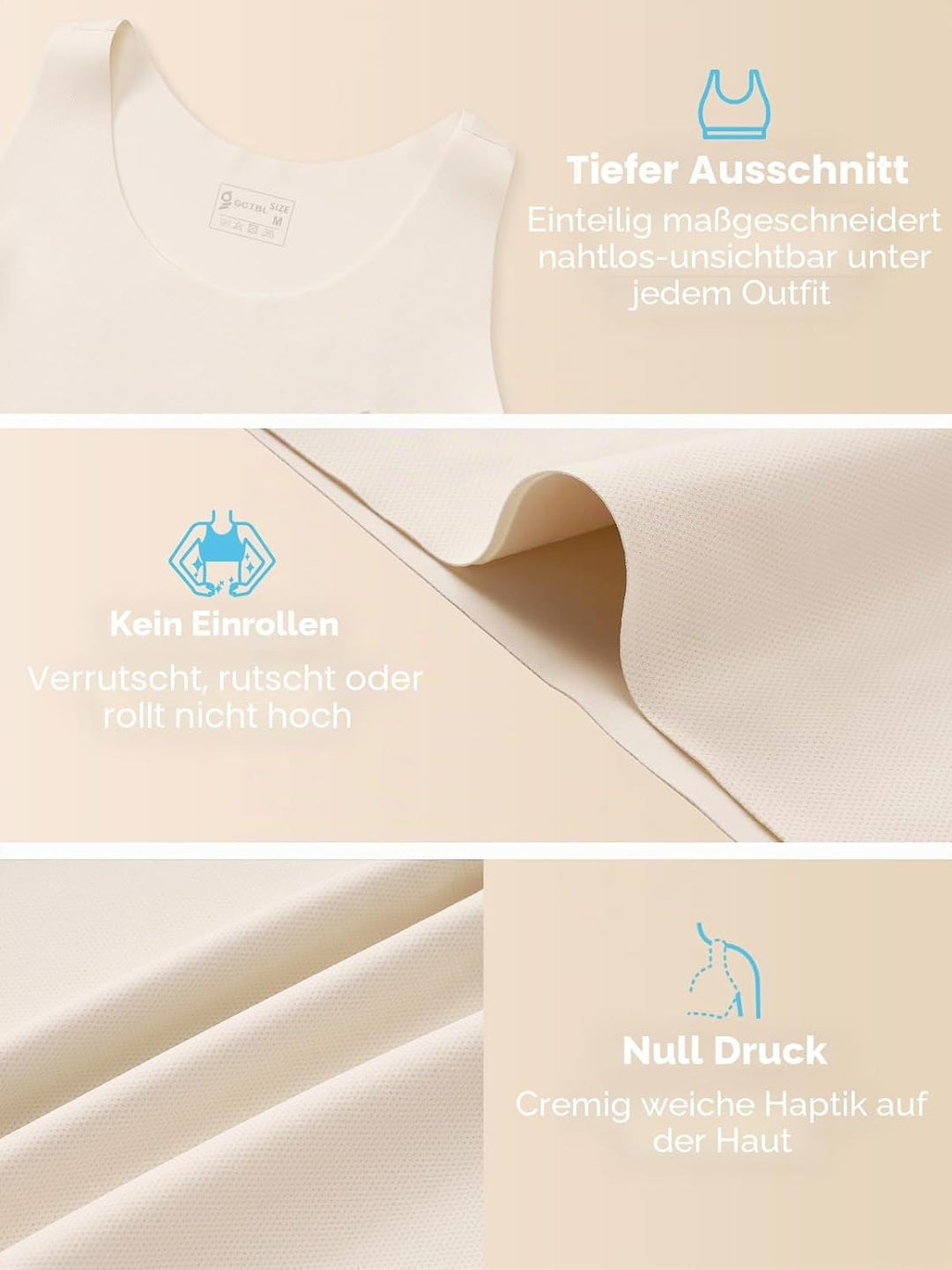 Trans Binder Transgender FTM Brust Binder für Damen Atmungsaktive Halb Kompression BH Weiss L, Weiss