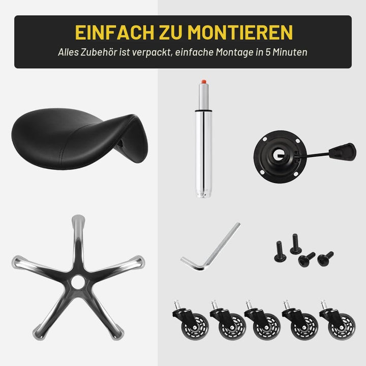Heavy Duty Rollhocker mit Rädern Hydraulischer Drehgelenk Verstellbarer Rollhocker Ergonomisch Dicke