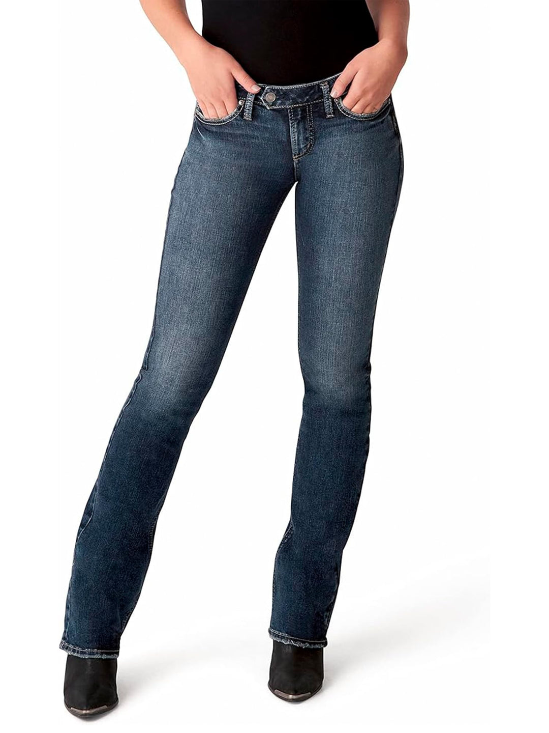 Silver Jeans Damen Tuesday Low Rise Slim Bootcut Jeans 24W / 31L Indigo, 24W / 31L Indigo