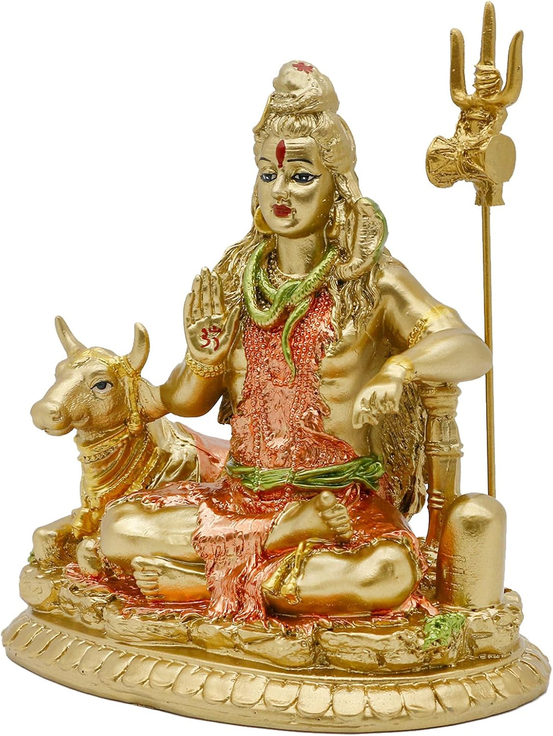 Indien Gott Herr Shiva Idol Statue mit Kuh Nandi – Hindu-Gott Indischer Heimtempel Mandir Pooja Arti