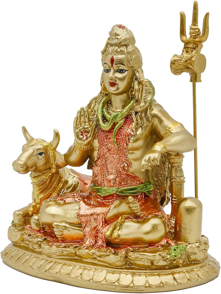 Indien Gott Herr Shiva Idol Statue mit Kuh Nandi – Hindu-Gott Indischer Heimtempel Mandir Pooja Arti