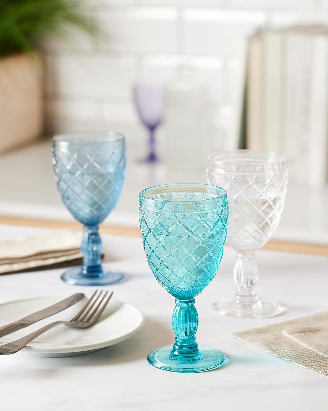 Villa d’Este Home Tivoli 5907722 Castle Weingläser-Set, 280 ml, aus Glas, 6 Stück