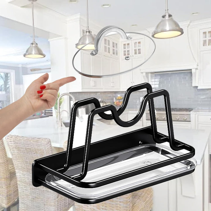 Vastsea Topfpfannendeckel-Halter für Küchenschränke, Topfdeckelhalter, Abtropfgestell, Wandmontage P