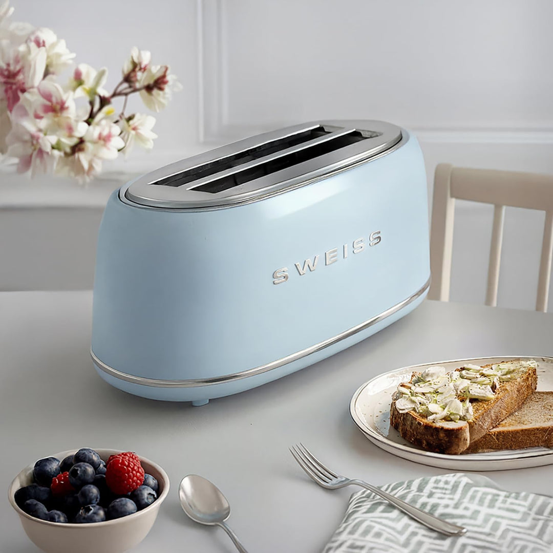 SWEISS Toaster GRV6 Vintage, 2 Toastschlitze, 6 Leistungsstufen, Auftaufunktion, Baguette-Funktion,