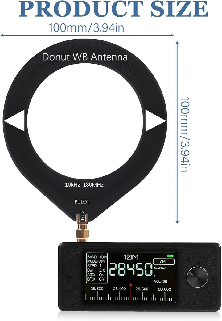 SI4732 Taschenradio 0.5-108MHz, Radio im Taschenformat mit 1,9" IPS Farbdisplay, Vollband-Empfänger