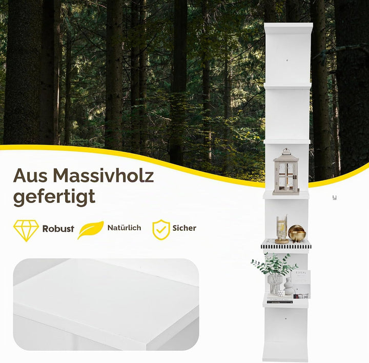 PHOENANCEE 7-stufiges Wandregal, vertikales Regal, Organizer Tall Tower Design dekoratives Wandregal