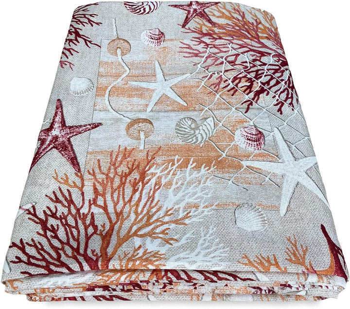 Tex Family Tagesdecke Gran Foulard Tagesdecke Sofaüberwurf Stoff Dory Meer Meer Korallen rot - Einze