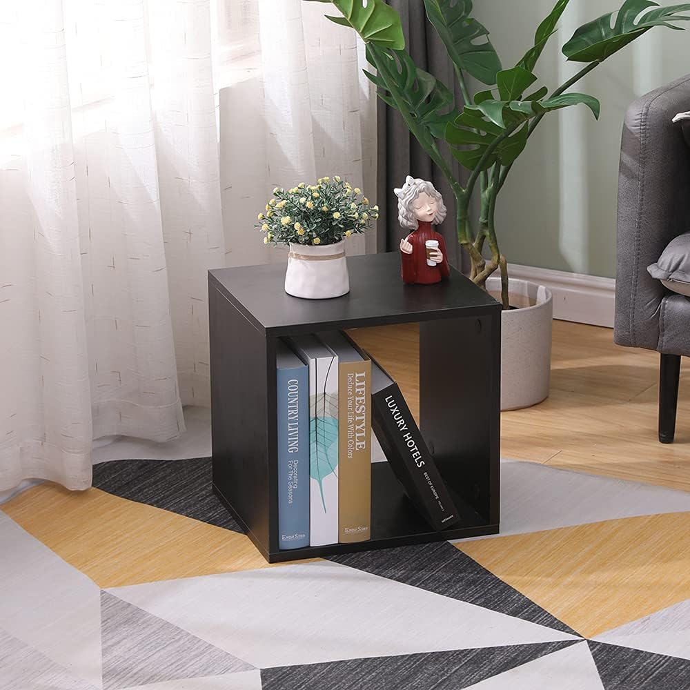 Etnicart Würfel Aufbewahrungsbox Bücherregal Wenge 35x30x35cm MDF Holz Regal Design Büro Eingang Woh