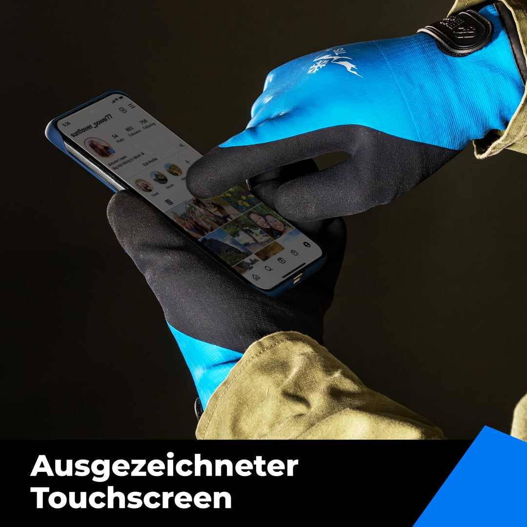 100% Waaserdichte Arbeitshandschuhe für Herren und Damen, 3 Paare, Arbeitshandschuhe Winter für kalt