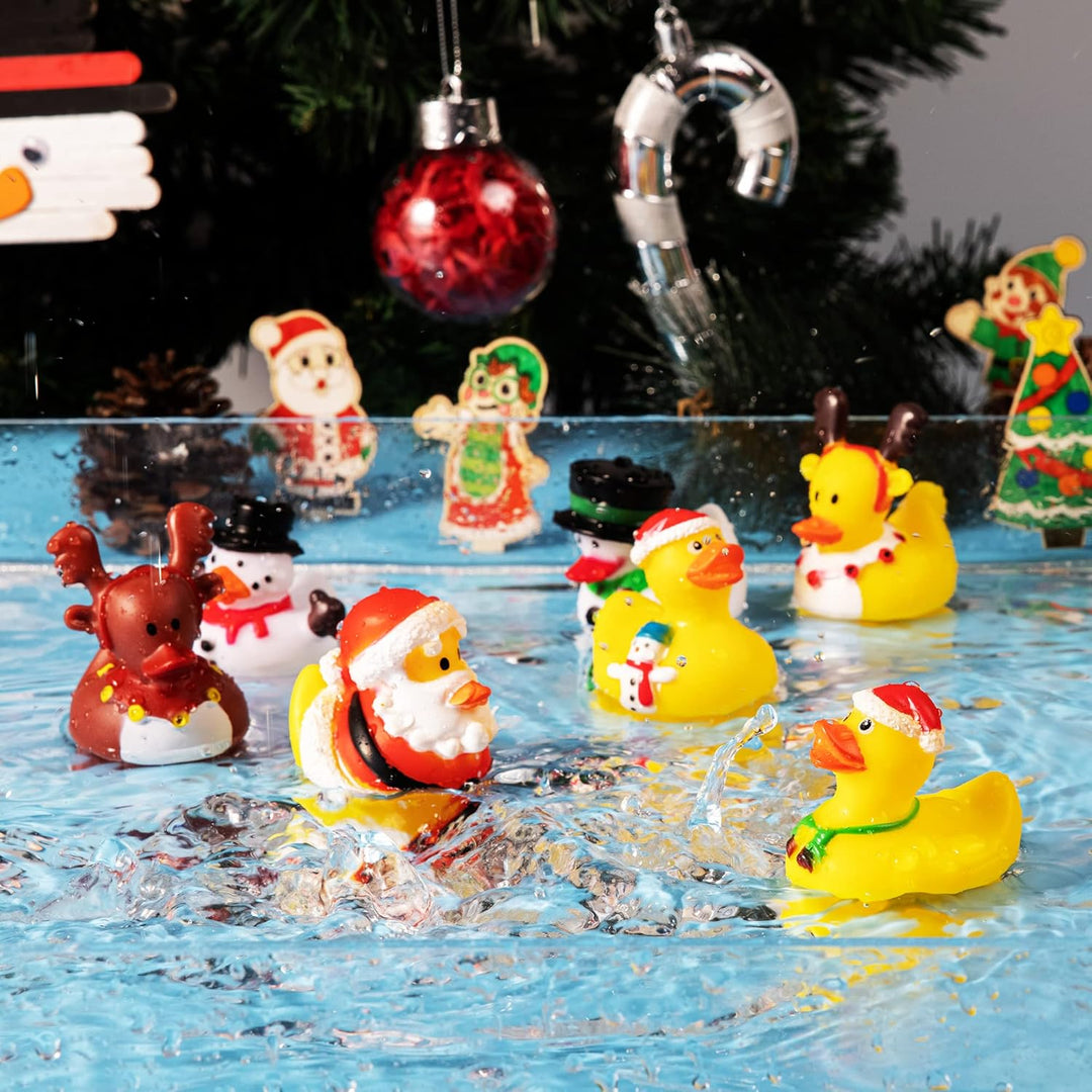 JOYIN Adventskalender 2023 mit Spielzeug Ente für 24 Tage Weihnachten Countdown mit 24 Gummienten fü